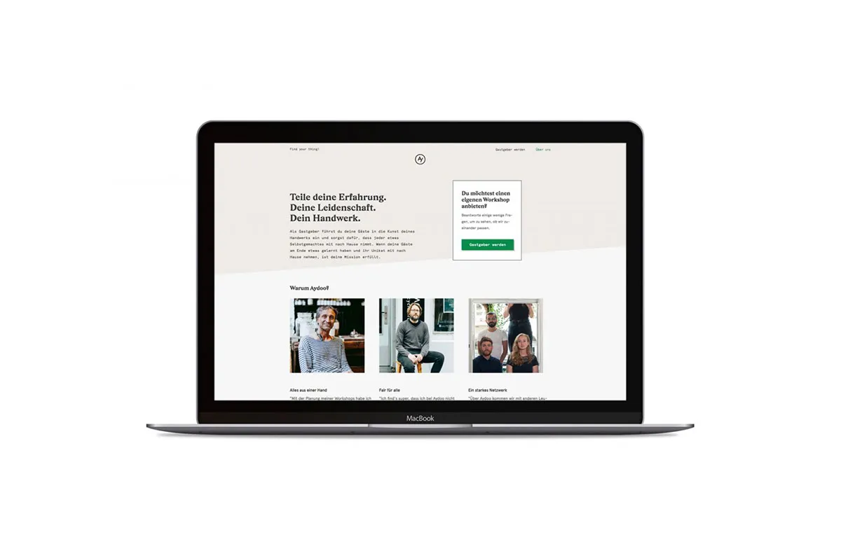 Screenshot of workshop detail page.
