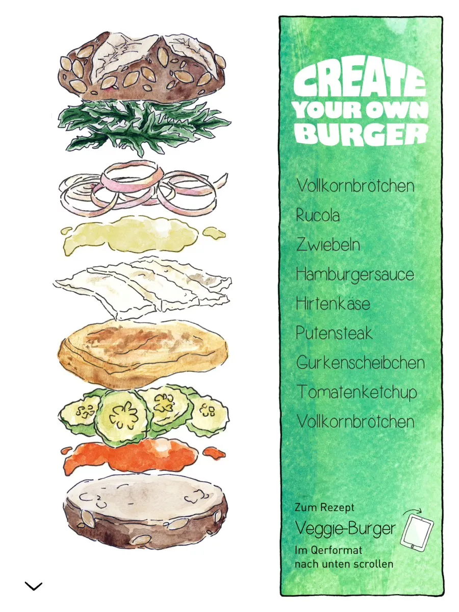 With 'Create Your Own Burger', users can select different ingrediens for each layer of a burger.