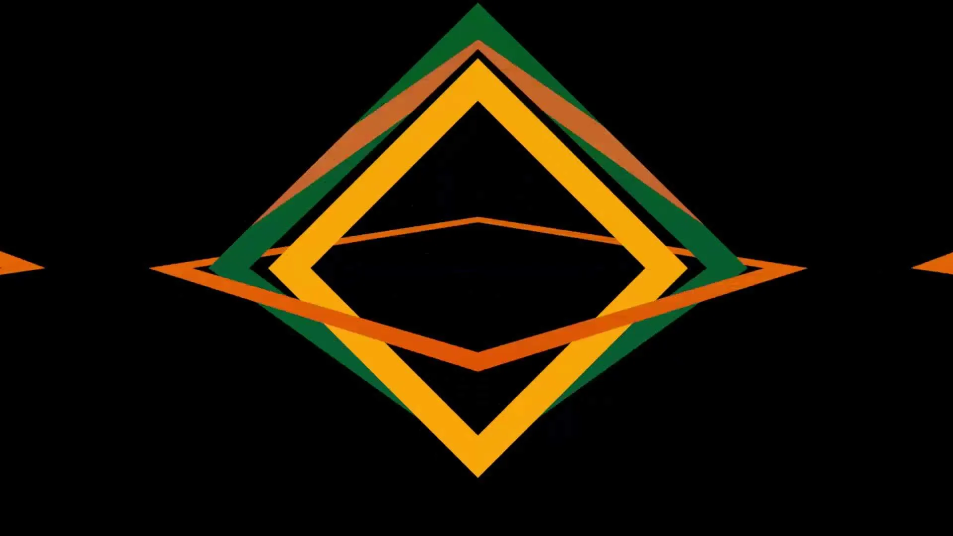 A complex geometric shape consisting of multiple colored rectangles in three dimensional space.