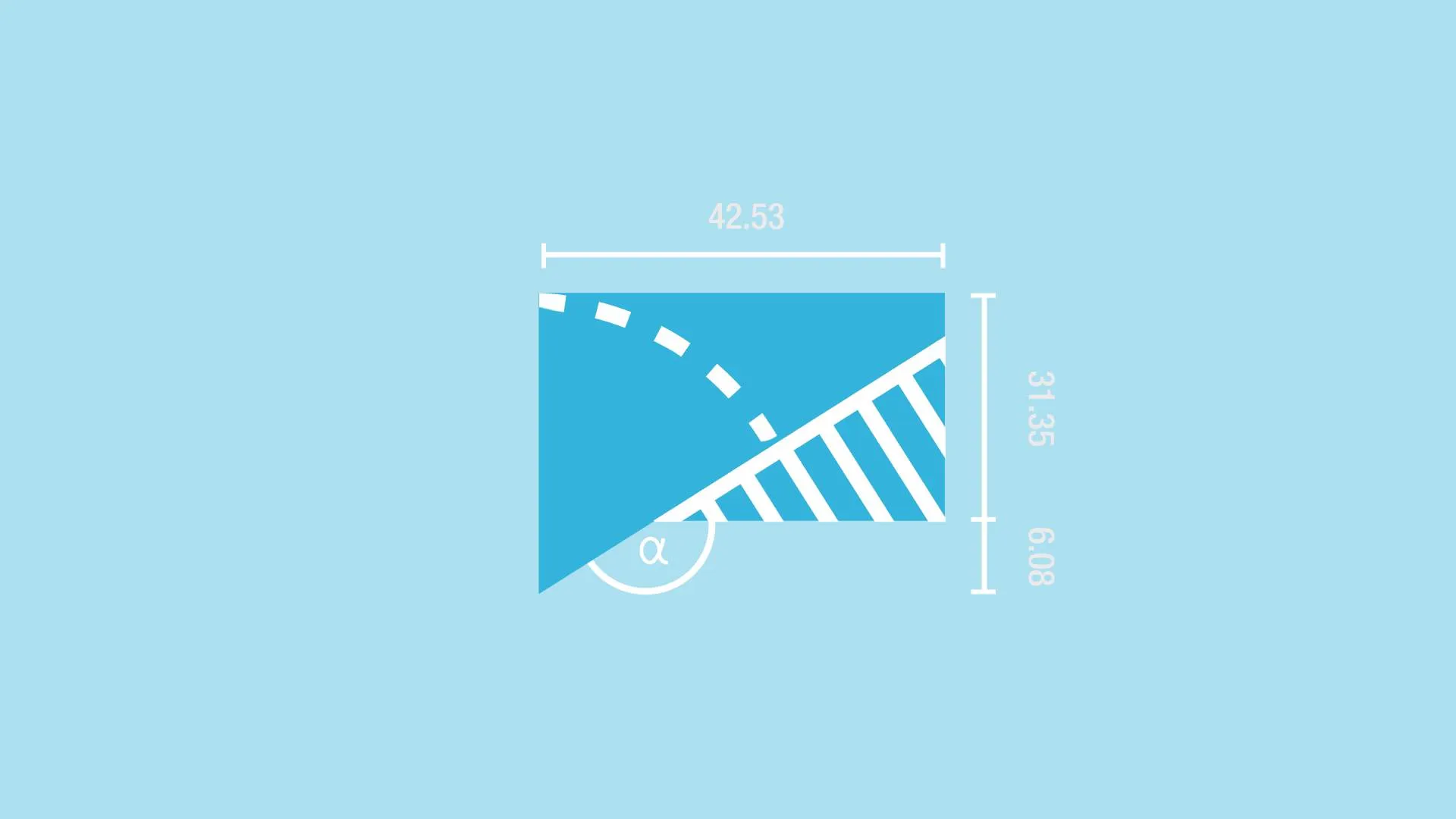 Eine geometrische form mit Vermessungslinien und Winkeln repräsentiert im Film die Techische Fakultät.