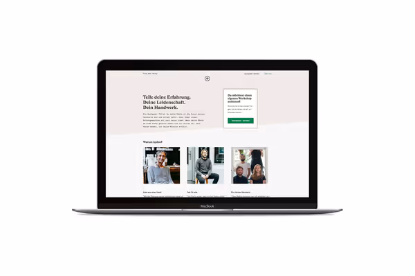 Screenshot of workshop detail page.